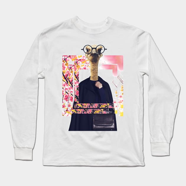 Ostrich Geek On Fleek Long Sleeve T-Shirt by reesea